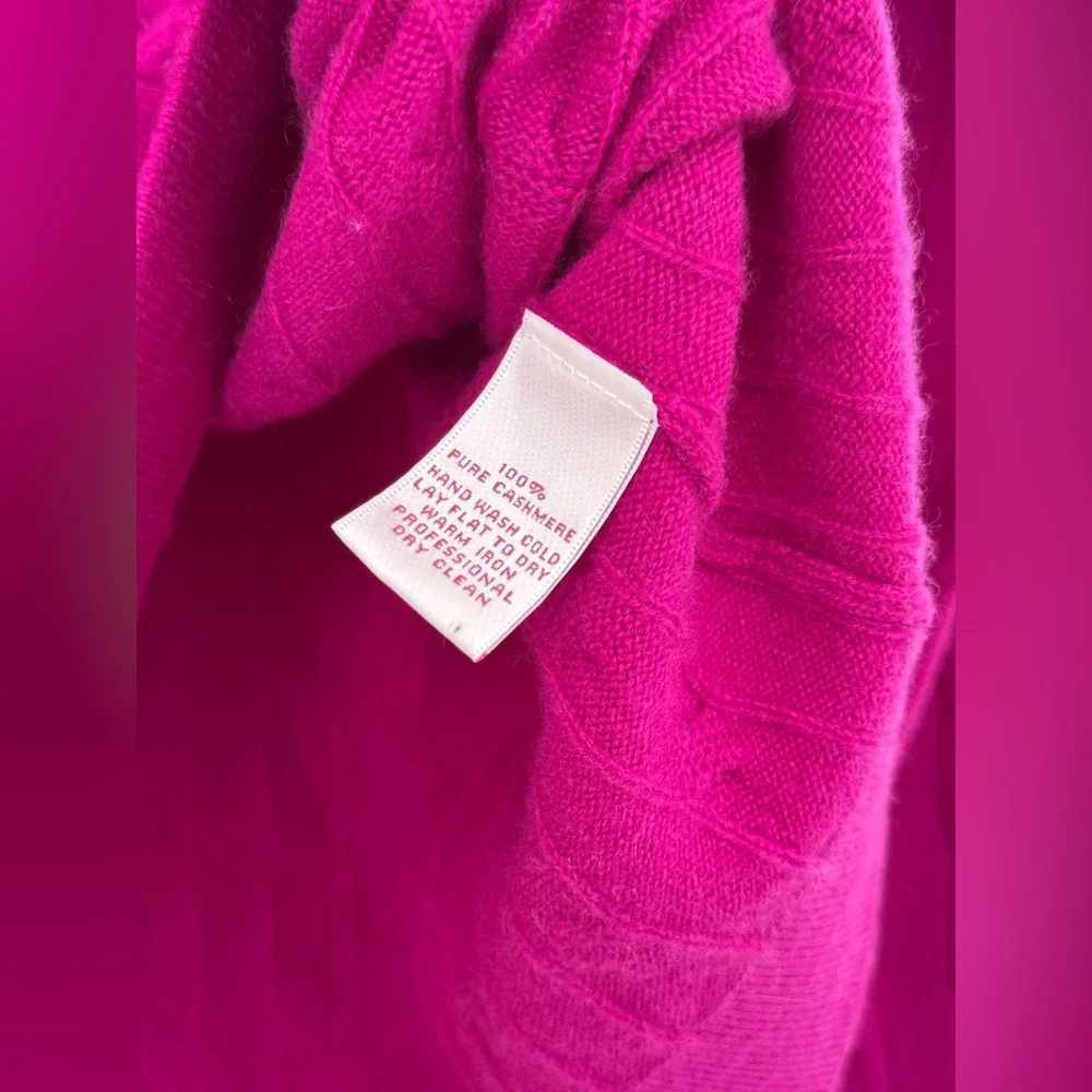 Peter Millar 100% Cashmere Cable Knit Sweater Pink Crewneck XL - Picture 4 of 7